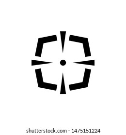 Simple sniper rifle aim target. AR crosshairs. Gun scope icon