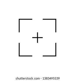 Simple sniper rifle rectangular crosshairs black icon.