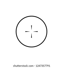 Simple sniper target black icon isolated on white background