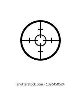 Simple sniper target black icon isolated on white background