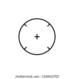 Simple sniper target black icon isolated on white background.
