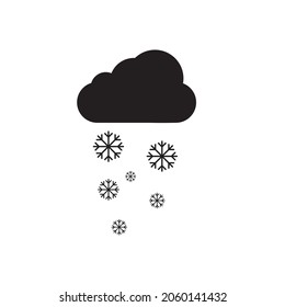 Simple Snow with Cloud Vector Design Icon