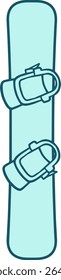 Simple Snowboard with Bindings Illustration