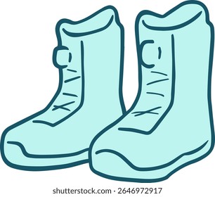 Simple Snowboard Soft Boot Illustration