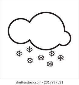 Simple snowfall icon, Weather forecast icon in line style, outline icon for web and app, thin line icons collection, vector illustration