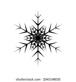 Simple snowflake of black lines. Festive decoration for New Year and Christmas