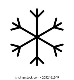 Simple snowflake of black lines. Festive decoration for New Year and Christmas