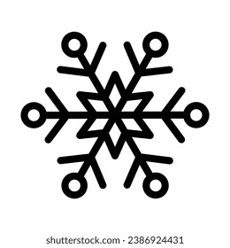 Simple icono de navidad con copos de nieve. El logo de la nieve abstracta heló el clima frío. Precipitación de invierno. Ilustración vectorial plana en estilo de arte en línea