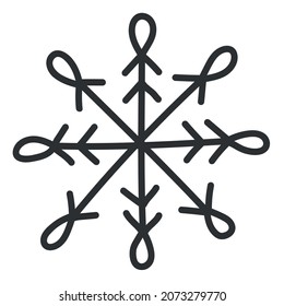 Simple snowflake for creating New Year and Christmas decorations