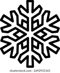 Design simples de ícone de floco de neve que representa a estação de inverno e feriado de Natal