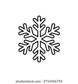 Ícone de floco de neve simples Design inverno Natal Temporada Símbolo Geométrico Flake Forma Contorno