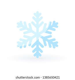 Simple snowflake icon in flat style. Vector illustration on white background