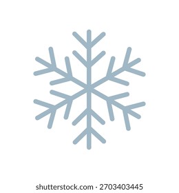 Icono de copo de nieve simple. Patrón de copo de nieve escarchado. Copo de nieve de cristal de invierno. Delicada ilustración de copo de nieve.