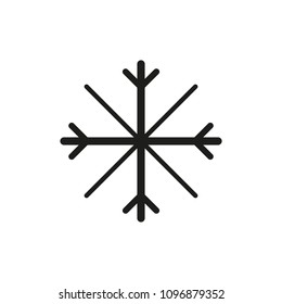 Simple snowflake icon isolated on white background.