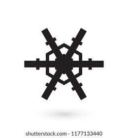 Simple snowflake icon isolated on white background. Snow flake element for Christmas winter design and New Year decoration. Refrigerator vector symbols or logo