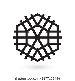 Simple snowflake icon isolated on white background. Snow flake element for Christmas winter design and New Year decoration. Refrigerator vector symbols or logo