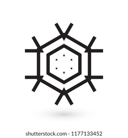 Simple snowflake icon isolated on white background. Snow flake element for Christmas winter design and New Year decoration. Refrigerator vector symbols or logo