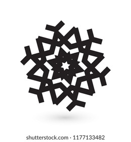 Simple snowflake icon isolated on white background. Snow flake element for Christmas winter design and New Year decoration. Refrigerator vector symbols or logo