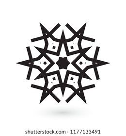 Simple snowflake icon isolated on white background. Snow flake element for Christmas winter design and New Year decoration. Refrigerator vector symbols or logo