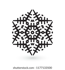 Simple snowflake icon isolated on white background. Snow flake element for Christmas winter design and New Year decoration. Refrigerator vector symbols or logo