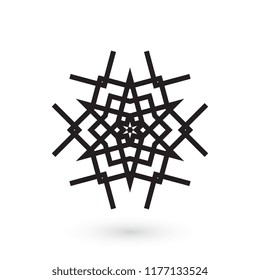 Simple snowflake icon isolated on white background. Snow flake element for Christmas winter design and New Year decoration. Refrigerator vector symbols or logo