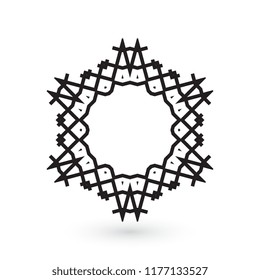Simple snowflake icon isolated on white background. Snow flake element for Christmas winter design and New Year decoration. Refrigerator vector symbols or logo