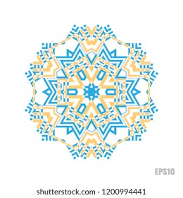 Simple snowflake icon isolated on white background. Snow flake element for Christmas winter design and New Year decoration. Refrigerator vector symbols or logo