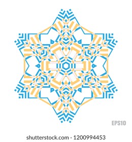Simple snowflake icon isolated on white background. Snow flake element for Christmas winter design and New Year decoration. Refrigerator vector symbols or logo