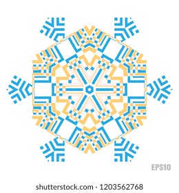 Simple snowflake icon isolated on white background. Snow flake element for Christmas winter design and New Year decoration. Refrigerator vector symbols or logo