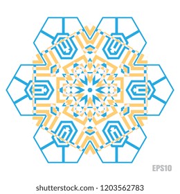 Simple snowflake icon isolated on white background. Snow flake element for Christmas winter design and New Year decoration. Refrigerator vector symbols or logo