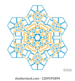 Simple snowflake icon isolated on white background. Snow flake element for Christmas winter design and New Year decoration. Refrigerator vector symbols or logo