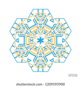 Simple snowflake icon isolated on white background. Snow flake element for Christmas winter design and New Year decoration. Refrigerator vector symbols or logo
