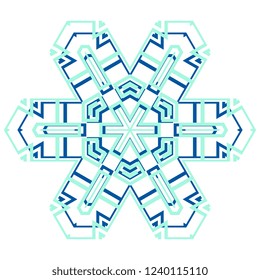 Simple snowflake icon isolated on white background. Snow flake element for Christmas winter design and New Year decoration. Refrigerator vector symbols or logo