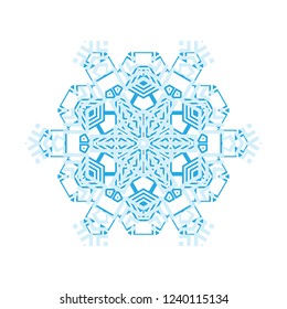 Simple snowflake icon isolated on white background. Snow flake element for Christmas winter design and New Year decoration. Refrigerator vector symbols or logo