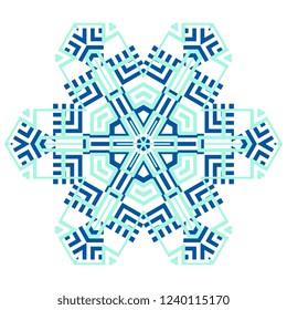 Simple snowflake icon isolated on white background. Snow flake element for Christmas winter design and New Year decoration. Refrigerator vector symbols or logo