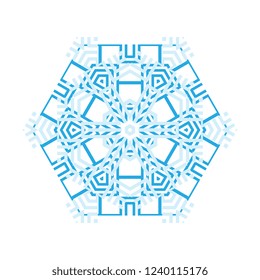 Simple snowflake icon isolated on white background. Snow flake element for Christmas winter design and New Year decoration. Refrigerator vector symbols or logo