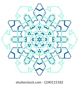 Simple snowflake icon isolated on white background. Snow flake element for Christmas winter design and New Year decoration. Refrigerator vector symbols or logo