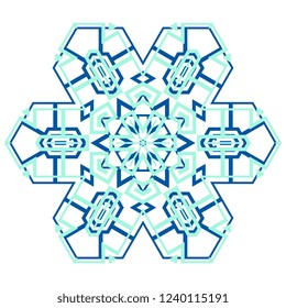 Simple snowflake icon isolated on white background. Snow flake element for Christmas winter design and New Year decoration. Refrigerator vector symbols or logo