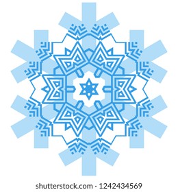 Simple snowflake icon isolated on white background. Snow flake element for Christmas winter design and New Year decoration. Refrigerator vector symbols or logo