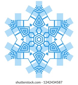 Simple snowflake icon isolated on white background. Snow flake element for Christmas winter design and New Year decoration. Refrigerator vector symbols or logo