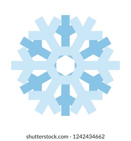 Simple snowflake icon isolated on white background. Snow flake element for Christmas winter design and New Year decoration. Refrigerator vector symbols or logo