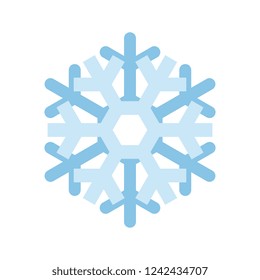 Simple snowflake icon isolated on white background. Snow flake element for Christmas winter design and New Year decoration. Refrigerator vector symbols or logo
