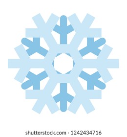 Simple snowflake icon isolated on white background. Snow flake element for Christmas winter design and New Year decoration. Refrigerator vector symbols or logo