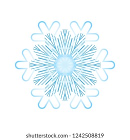 Simple snowflake icon isolated on white background. Snow flake element for Christmas winter design and New Year decoration. Refrigerator vector symbols or logo
