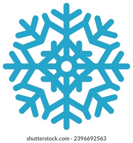 Einfache Schneeflocke Symbol einzeln auf weißem Hintergrund. Vektorgrafik