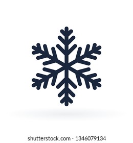 Simple snowflake icon in line style. Vector illustration on white background