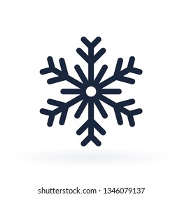 Simple snowflake icon in line style. Vector illustration on white background