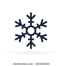 Simple snowflake icon in line style. Vector illustration on white background