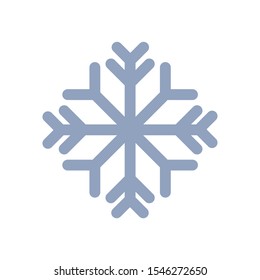 Simple snowflake icon in line style design on white background. For Christmas  decoration and ornaments.