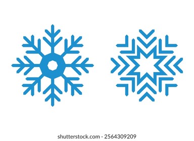 Simple snowflake icon in line style design on white background
